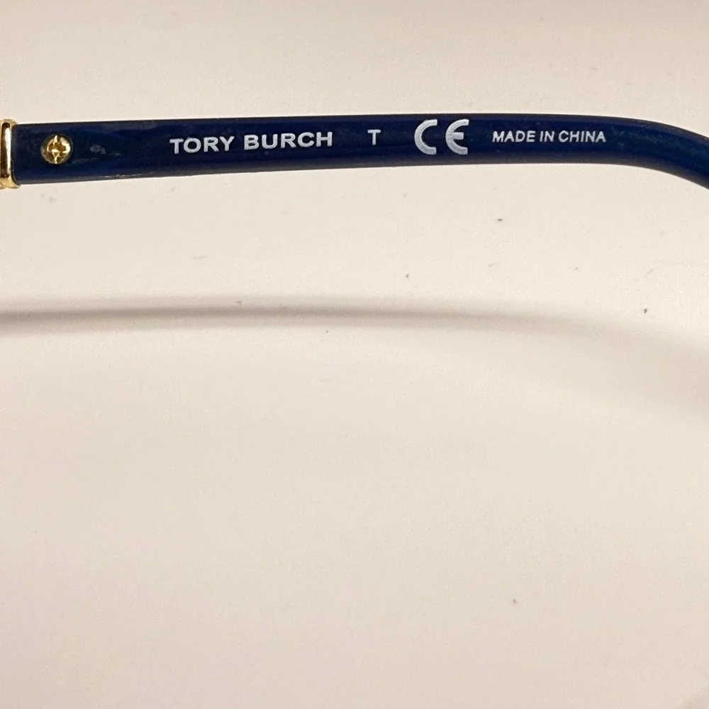 Tory Burch TY 2075 1656 Navy Blue Gold Cat Eye Eyeglass Frames 52-16-135